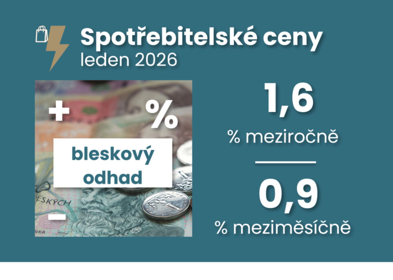 Lednová inflace zpomalila, poptávkové tlaky ale nikoli ilustrační foto